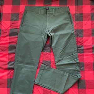 Green J Crew Flex Slim Pants